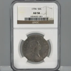 1794 Flowing Hair 50c NGC AU58 Obv