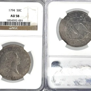 1794 Flowing Hair 50c NGC AU58