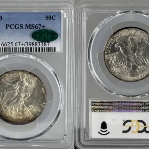 1945-D Walking Liberty 50c PCGS MS67+ CAC