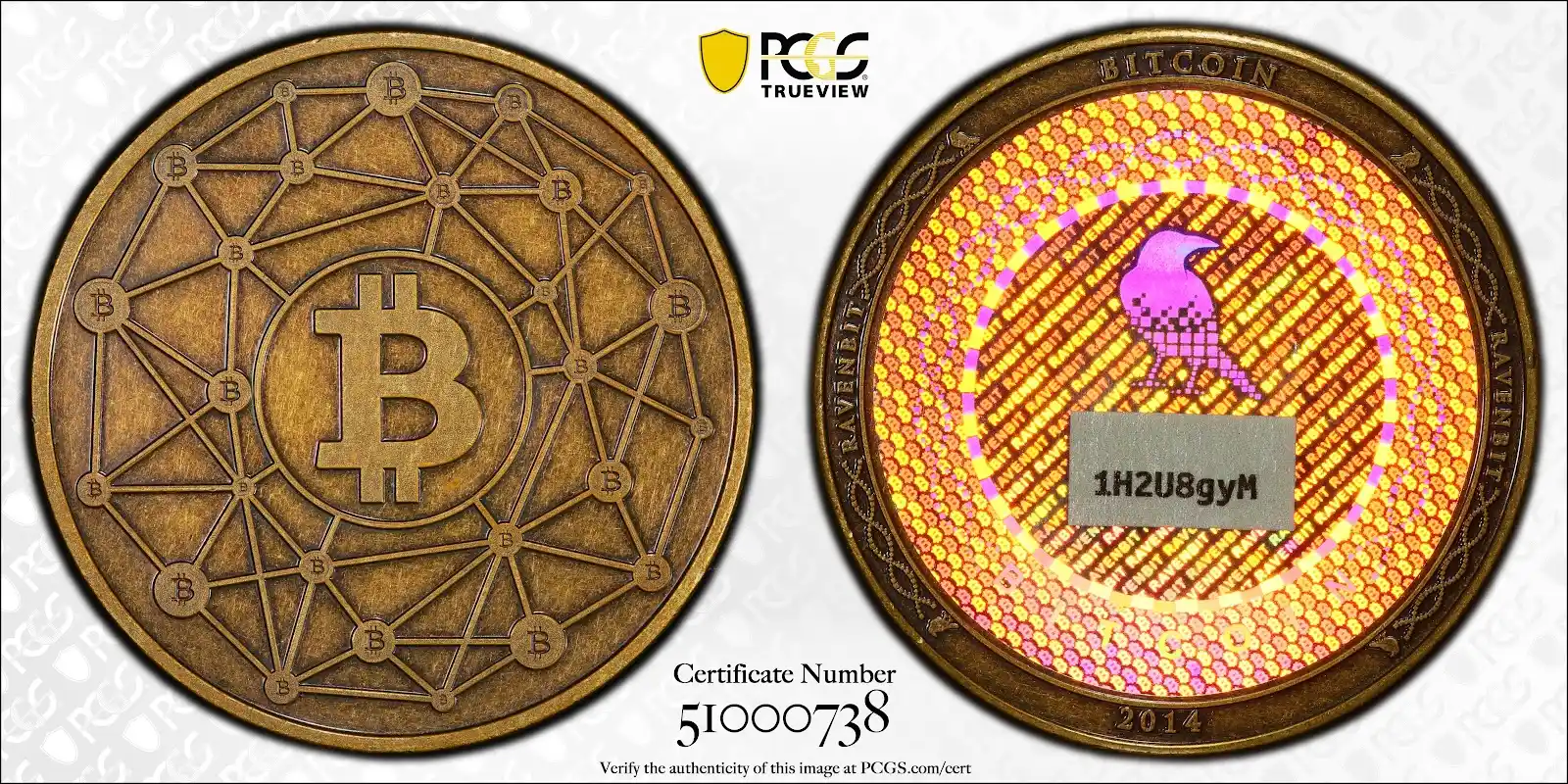 2014 Token Ravenbit Node bronze 1H2U8gyM PCGS MS69 Funded