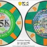 2016 .025 Btc btcc_green 25k chip colab Funded PCGS MS69