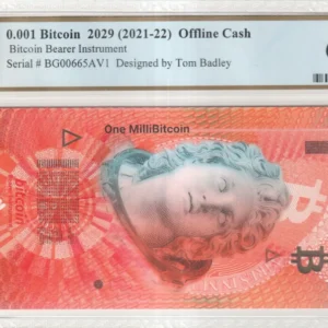 2021-22 Off Line Cash .001 BTC Funded PCGS 66 PPQ