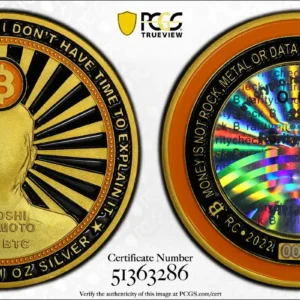 2022 Rarity Check VIBGYOR Gold Gilted 003 Silver .01BTC Funded PCGS MS69