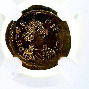 Byzantine Empire, Maurice Tiberius AV Tremissis NGC MS