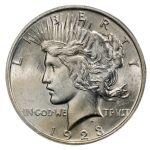 1923-P Peace Dollar — PCGS MS62