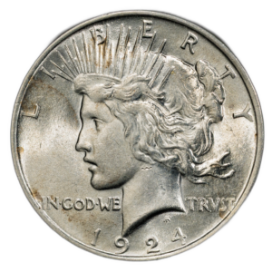 1924-P Peace Dollar — PCGS AU58