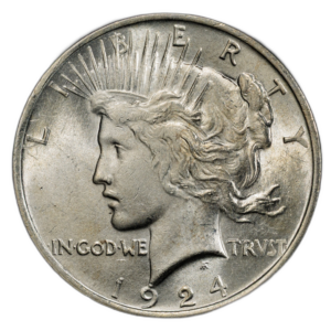 1924-P Peace Dollar — PCGS MS62