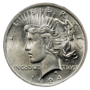 1924-P Peace Dollar — PCGS MS62