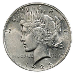 1925-P Peace Dollar — PCGS AU58